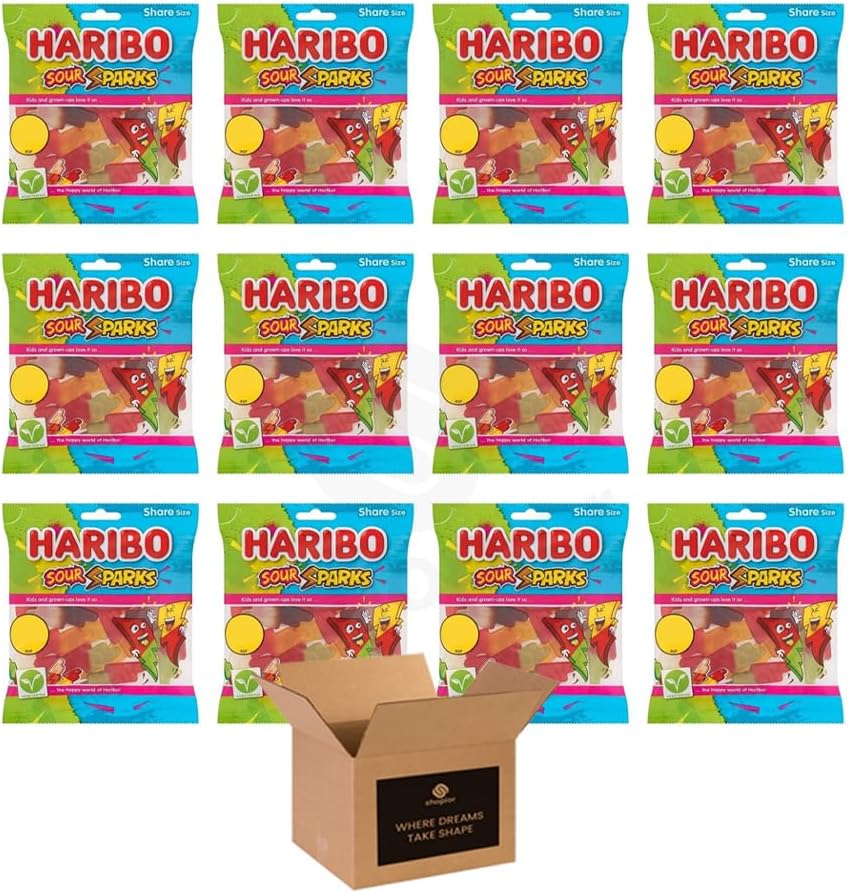 Sweets Share Size Bags Pack of 12 | Sweet & Sour Jellies, Gummy Candy & Chewy