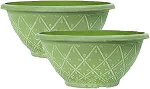 Plastic Prisma Bowl – Weatherproof Round Garden Flower Pot with Drainage Holes