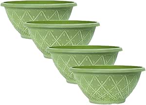 Plastic Prisma Bowl – Weatherproof Round Garden Flower Pot with Drainage Holes