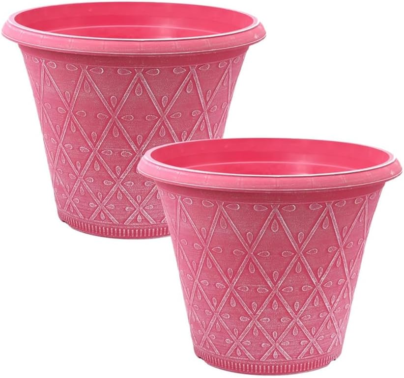 Plastic Prisma Planters | Festive Garden Planting 9L – Round Garden Plant Pots