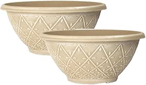 Plastic Prisma Bowl – Weatherproof Round Garden Flower Pot with Drainage Holes