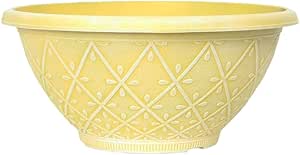 Plastic Prisma Bowl Planter – Round Garden Flower Pot with Drainage Holes