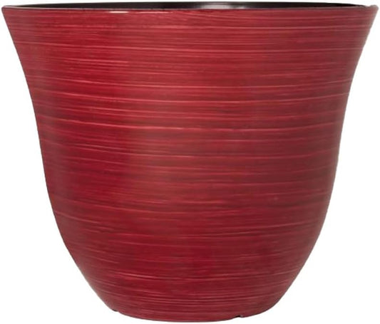 Round Plastic Plant Pot | Swirl Gloss Planter – 4L Indoor Outdoor Flower Pot