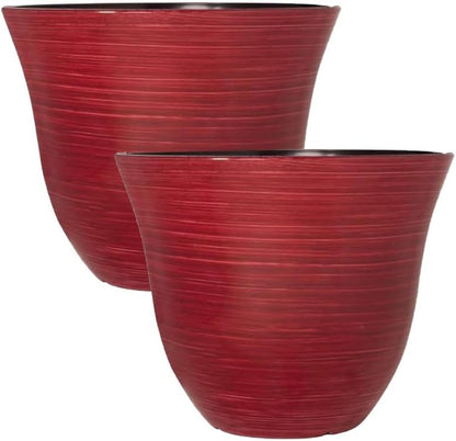 Round Plastic Plant Pot | Swirl Gloss Planter – 4L Indoor Outdoor Flower Pot