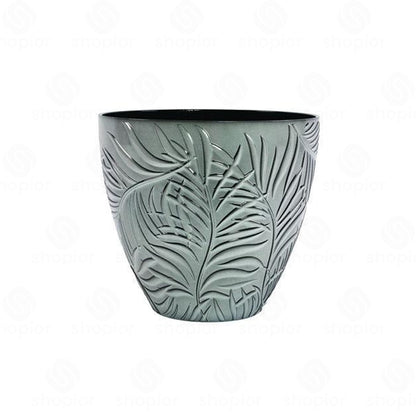 Fern Leaf Embossed Flower Pot – Modern Decorative Textured Plant Pots