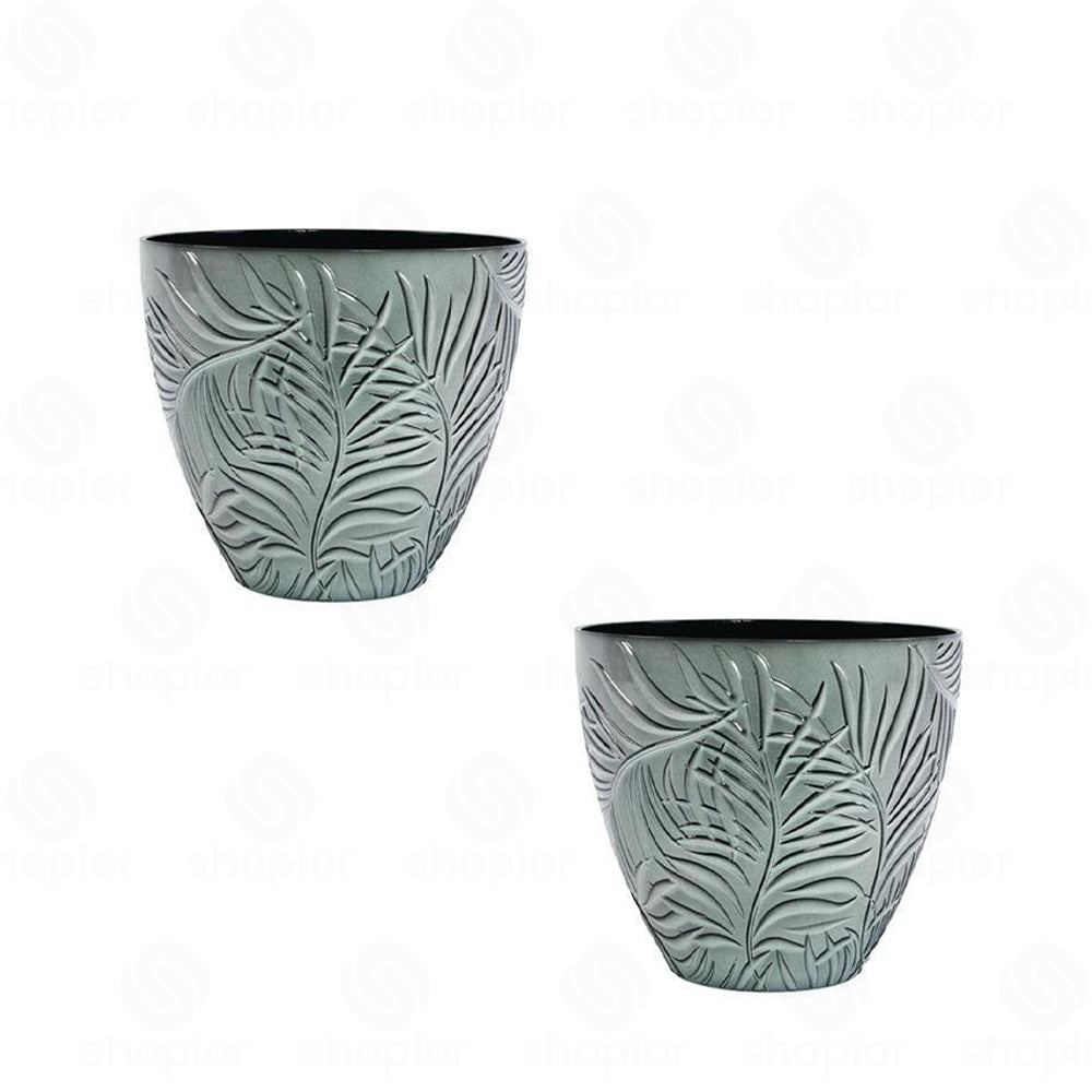 Fern Leaf Embossed Flower Pot – Modern Decorative Textured Plant Pots