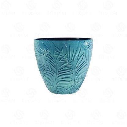 Fern Leaf Embossed Flower Pot – Modern Decorative Textured Plant Pots
