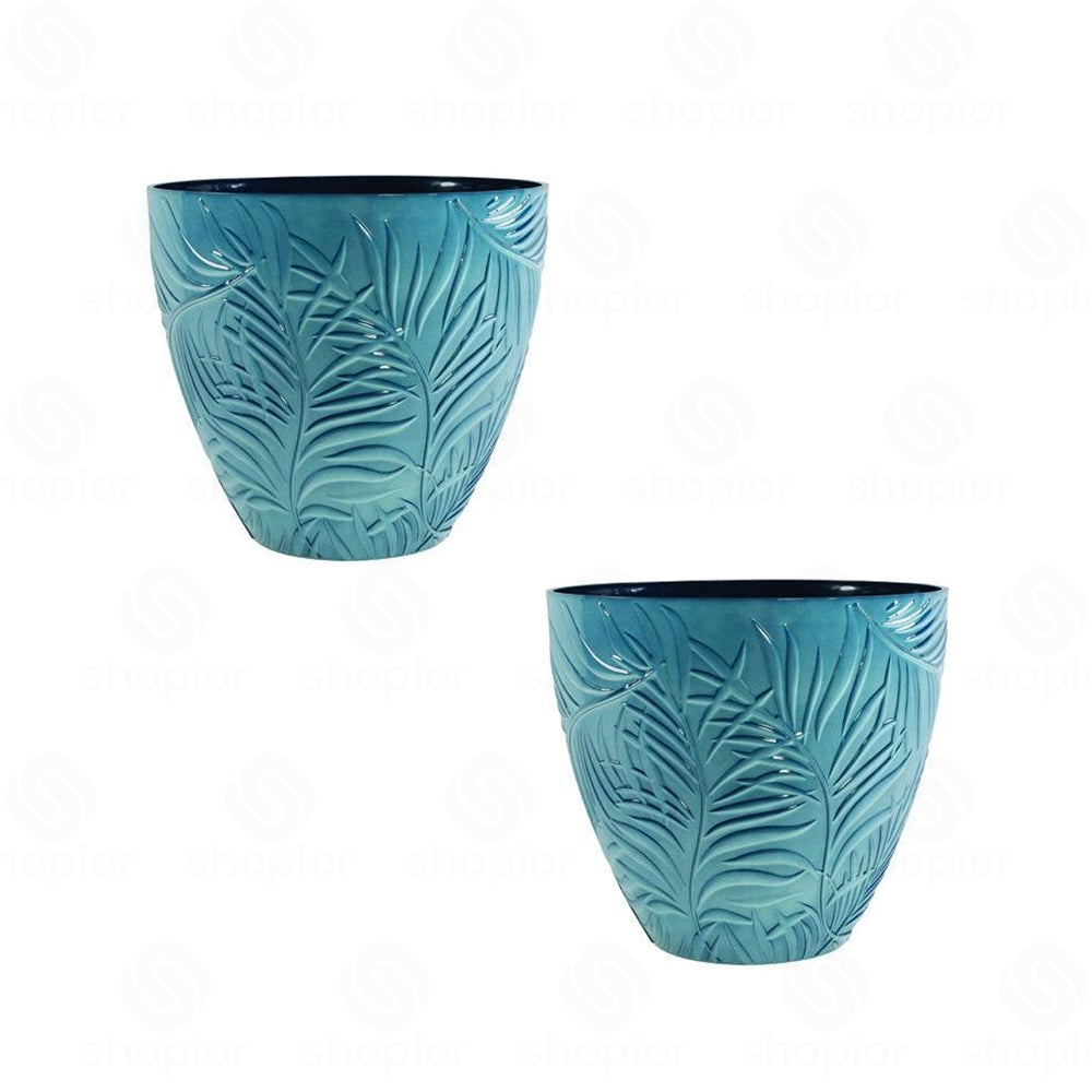 Fern Leaf Embossed Flower Pot – Modern Decorative Textured Plant Pots