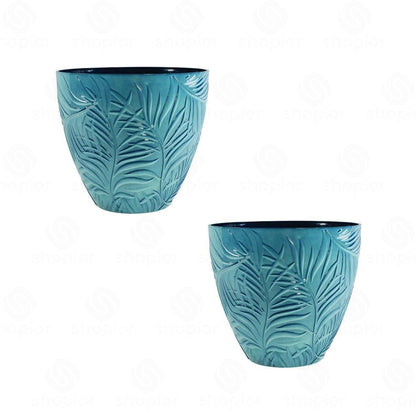 Fern Leaf Embossed Flower Pot – Modern Decorative Textured Plant Pots