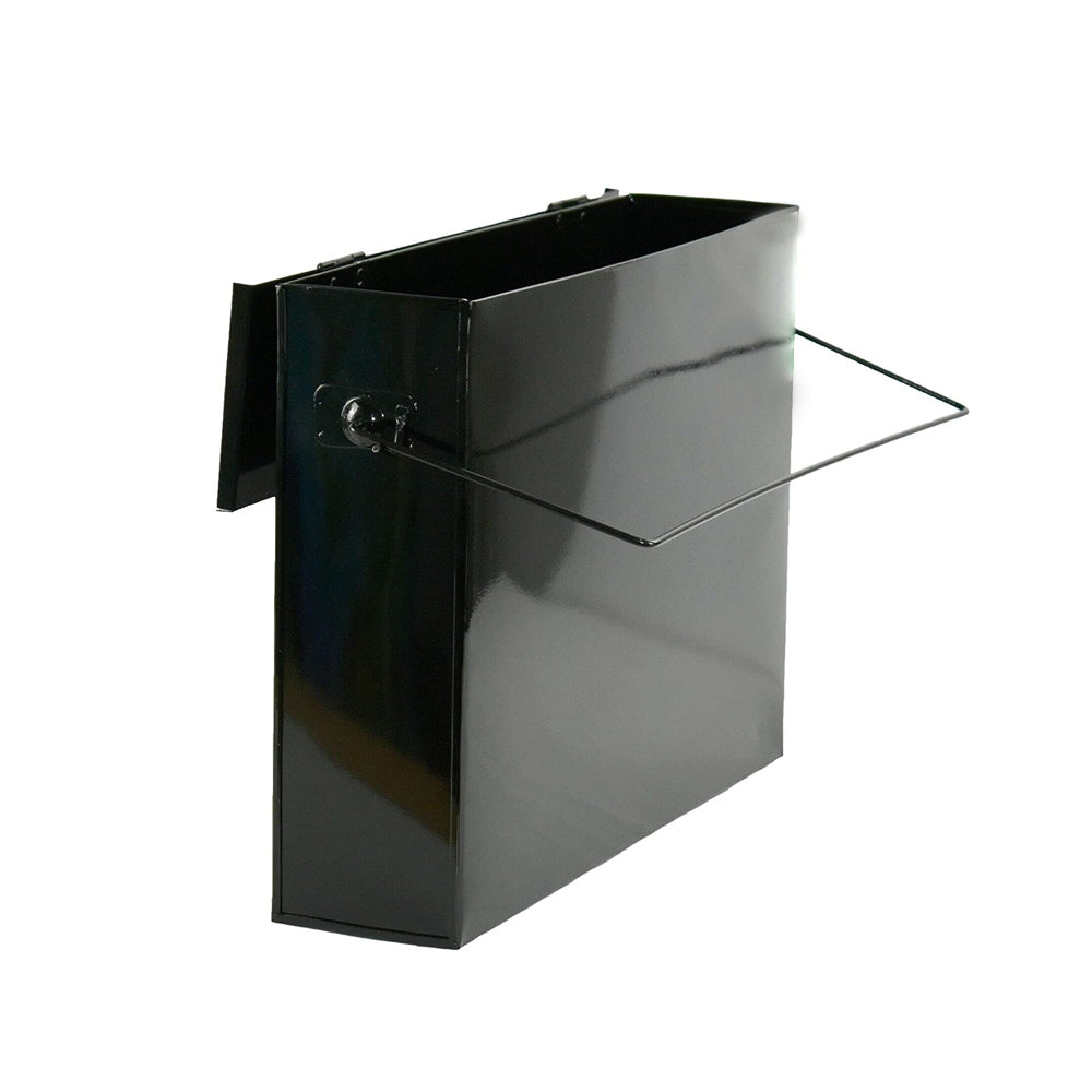 Fireside Ash Carrier Metal Tidy Box – Galvanised Black/Grey/Silver – Hot Ash Bucket Bin with Lid & Handle – Fireplace & Wood Burner Ash Pan Container
