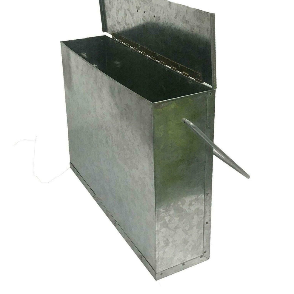 Fireside Ash Carrier Metal Tidy Box – Galvanised Black/Grey/Silver – Hot Ash Bucket Bin with Lid & Handle – Fireplace & Wood Burner Ash Pan Container