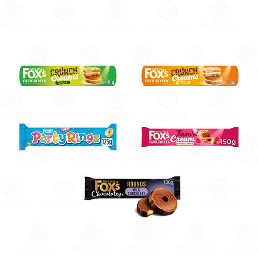 Fox's Assorted Sweet Biscuit Multipacks (Case of 12) | Cream, Chocolate, Jam & Iced Tea Biscuits