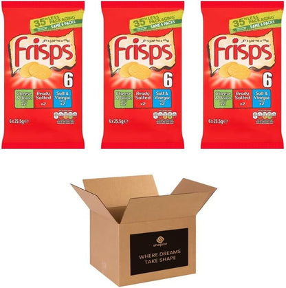 Frisps Assorted Variety Multipack | Cheese & Onion, Ready Salted,Vinegar Crisps