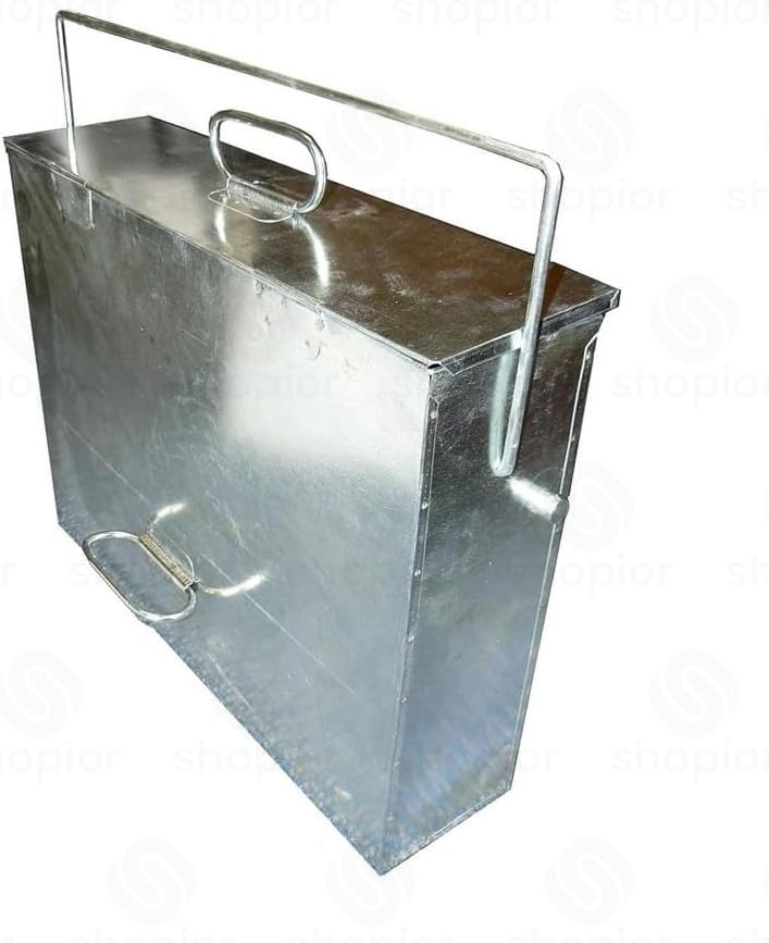 Fireside Ash Carrier & Storage Box – Galvanised Steel Ash Bucket Bin with Handle