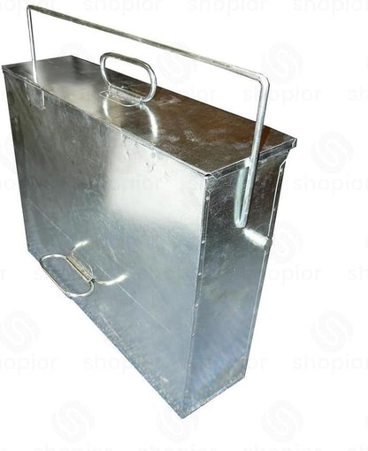 Fireside Ash Carrier & Storage Box – Galvanised Steel Ash Bucket Bin with Handle