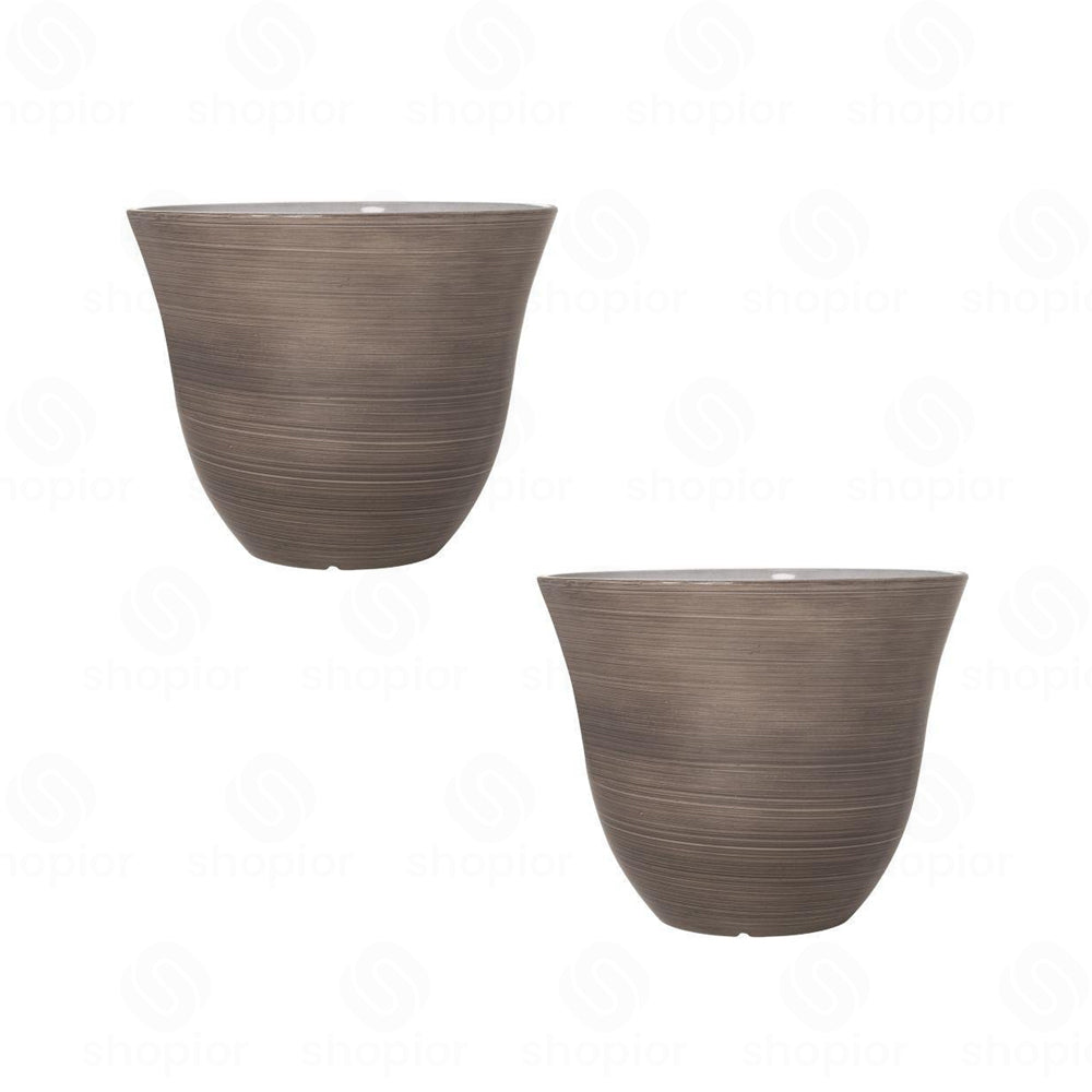 Glossy Grey Swirl Planter – Decorative Indoor & Outdoor Modern Plant Pots
