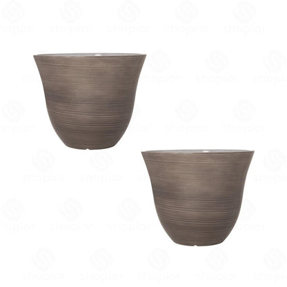 Glossy Grey Swirl Planter – Decorative Indoor & Outdoor Modern Plant Pots