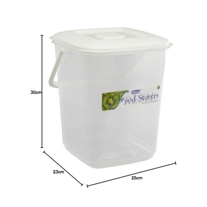 10L Durable Clear Plastic Food Storage Canister with Handle & Airtight Lid – Large Kitchen Container | Multipurpose for Flour, Rice, Cereal, Biscuits, Pet Food, Flour & Baking