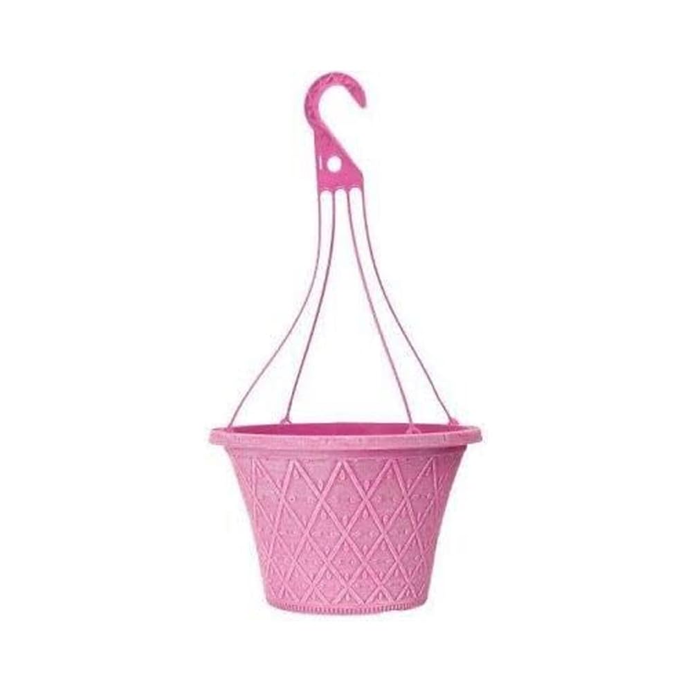 Prisma Hanging Basket - Decorative Round Garden Flower Plant Pot | Flower Outdoor Decorative Planter – Weatherproof Plastic with Drainage Holes –For Gardens & Balconies
