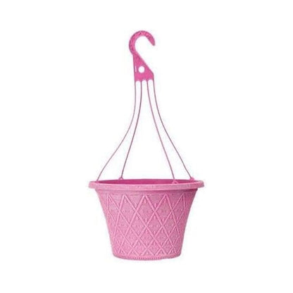Prisma Hanging Basket - Decorative Round Garden Flower Plant Pot | Flower Outdoor Decorative Planter – Weatherproof Plastic with Drainage Holes –For Gardens & Balconies