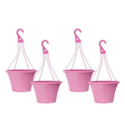 Prisma Hanging Basket - Decorative Round Garden Flower Plant Pot | Flower Outdoor Decorative Planter – Weatherproof Plastic with Drainage Holes –For Gardens & Balconies
