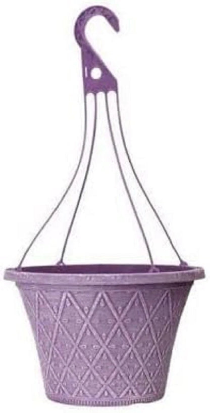 Prisma Hanging Basket - Decorative Round Garden Flower Plant Pot | Flower Outdoor Decorative Planter – Weatherproof Plastic with Drainage Holes –For Gardens & Balconies