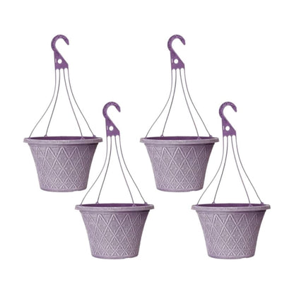 Prisma Hanging Basket - Decorative Round Garden Flower Plant Pot | Flower Outdoor Decorative Planter – Weatherproof Plastic with Drainage Holes –For Gardens & Balconies