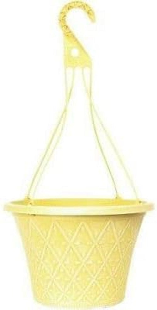 Prisma Hanging Basket - Decorative Round Garden Flower Plant Pot | Flower Outdoor Decorative Planter – Weatherproof Plastic with Drainage Holes –For Gardens & Balconies