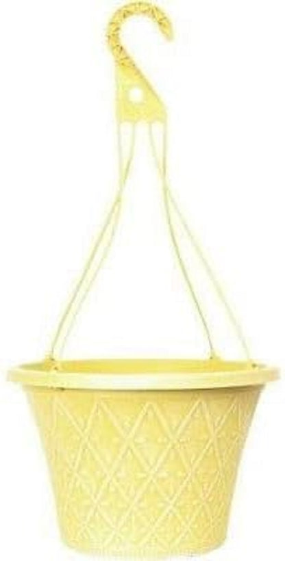 Prisma Hanging Basket - Decorative Round Garden Flower Plant Pot | Flower Outdoor Decorative Planter – Weatherproof Plastic with Drainage Holes –For Gardens & Balconies