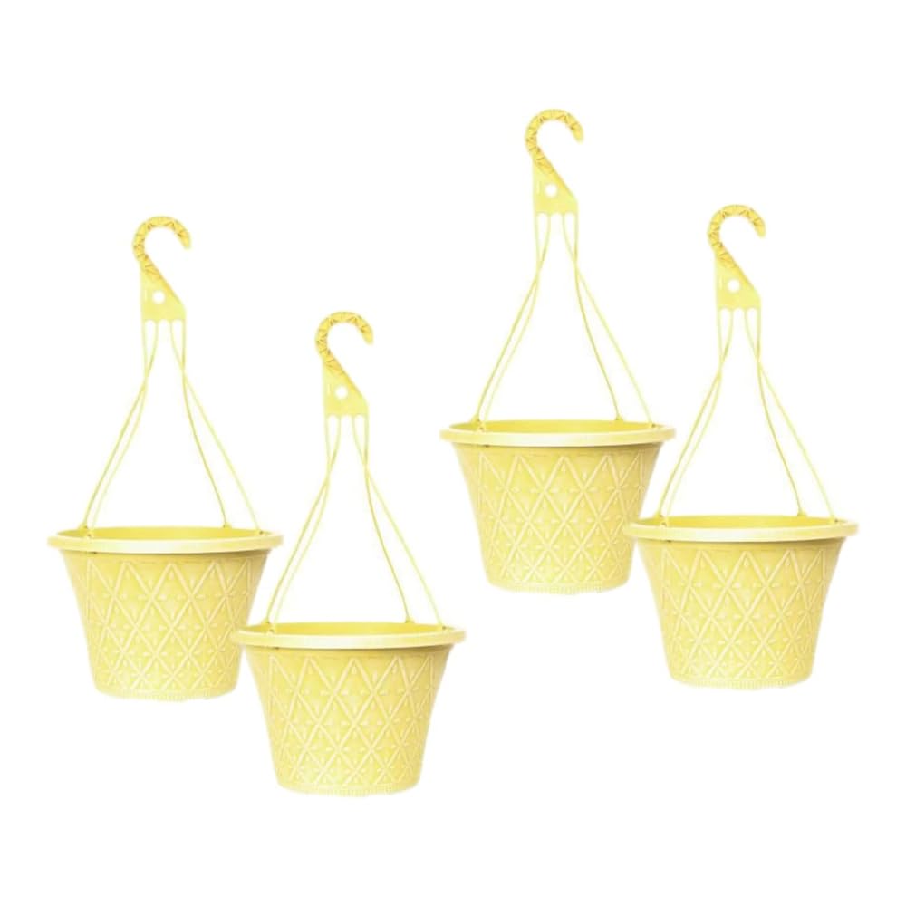 Prisma Hanging Basket - Decorative Round Garden Flower Plant Pot | Flower Outdoor Decorative Planter – Weatherproof Plastic with Drainage Holes –For Gardens & Balconies