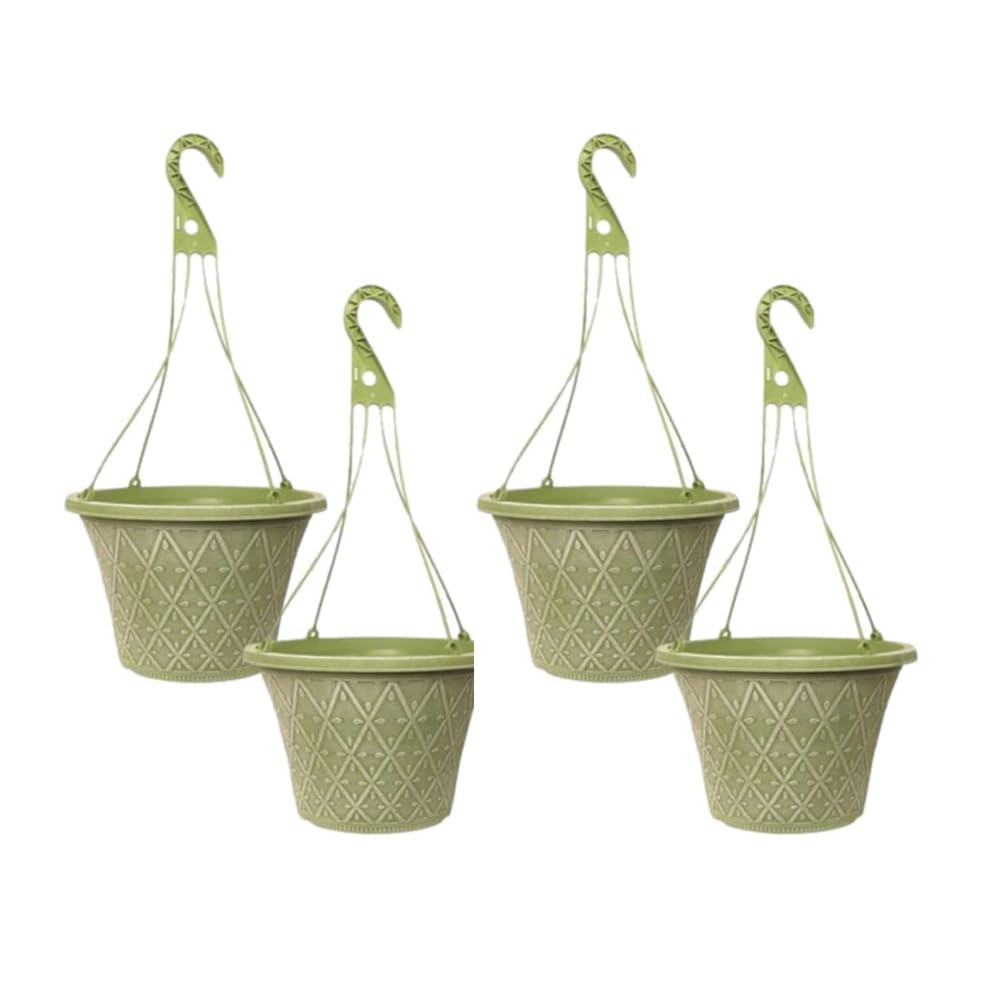 Prisma Hanging Basket - Decorative Round Garden Flower Plant Pot | Flower Outdoor Decorative Planter – Weatherproof Plastic with Drainage Holes –For Gardens & Balconies