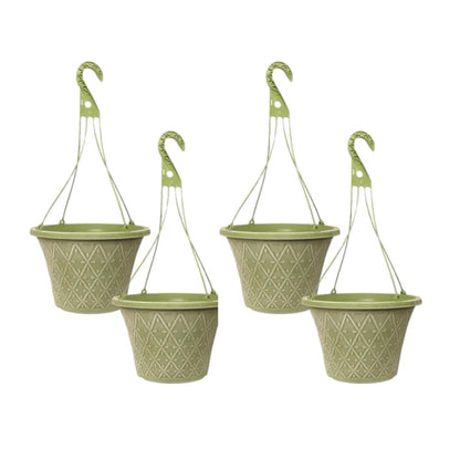 Prisma Hanging Basket - Decorative Round Garden Flower Plant Pot | Flower Outdoor Decorative Planter – Weatherproof Plastic with Drainage Holes –For Gardens & Balconies