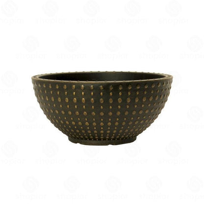 Hobnail Large Bowl & Planter Pots | Antique Textured Garden Planters 30cm–45cm | Black Bronze & Faux Concrete