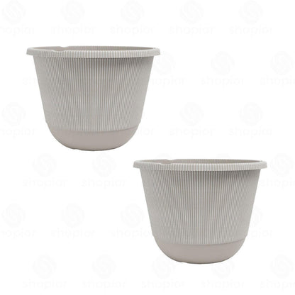Jake Faux Ribbed Plant Pot Collection – Modern Indoor & Outdoor Garden Planters,