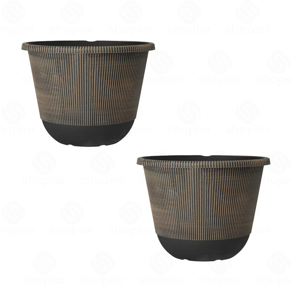 Jake Faux Ribbed Plant Pot Collection – Modern Indoor & Outdoor Garden Planters,