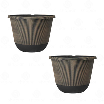 Jake Faux Ribbed Plant Pot Collection – Modern Indoor & Outdoor Garden Planters,