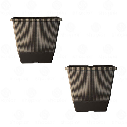 Jake Faux Ribbed Plant Pot Collection – Modern Indoor & Outdoor Garden Planters,
