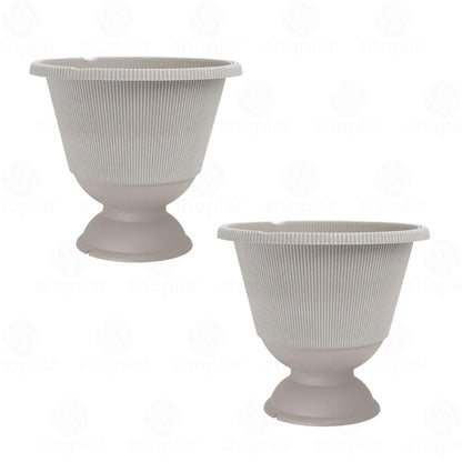 Jake Faux Ribbed Plant Pot Collection – Modern Indoor & Outdoor Garden Planters,