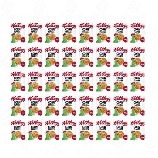 Kellogg's Corn Flakes Cereal Portion Packs 40 x 24g | Golden Toasted Maize Flakes | B Vitamins, Vitamin D & Iron