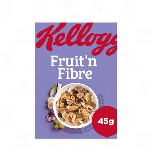 Kellogg's Fruit 'n Fibre Breakfast Cereal 40 x 45g | High Fibre Whole Wheat Flakes with Fruit & Hazelnuts | B Vitamins, Vitamin D & Iron