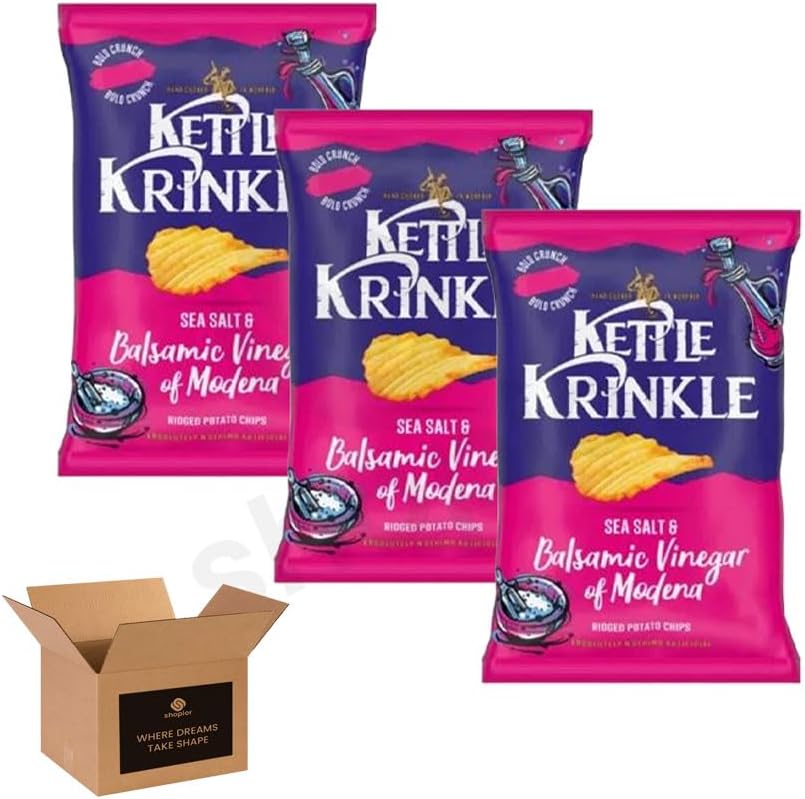 Kettle Chips Variety Flavoured Potato Crisps Snacks – Hand Cooked Cut Crispy