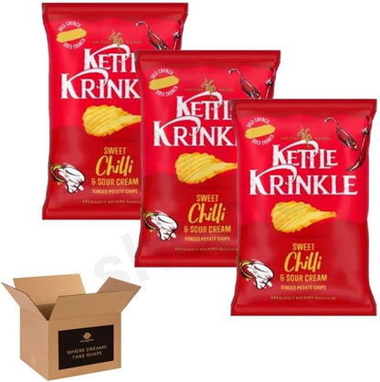 Kettle Chips Variety Flavoured Potato Crisps Snacks – Hand Cooked Cut Crispy