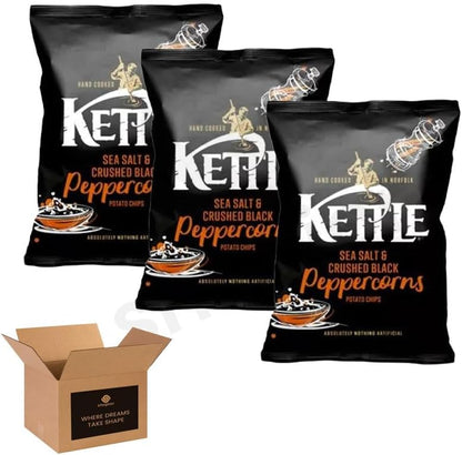 Kettle Chips Variety Flavoured Potato Crisps Snacks – Hand Cooked Cut Crispy