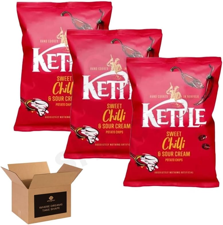 Kettle Chips Variety Flavoured Potato Crisps Snacks – Hand Cooked Cut Crispy