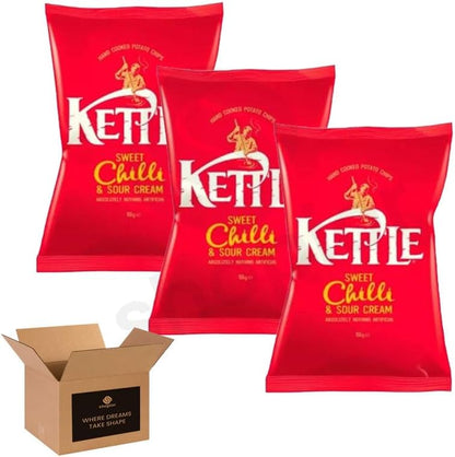 Kettle Chips Variety Flavoured Potato Crisps Snacks – Hand Cooked Cut Crispy