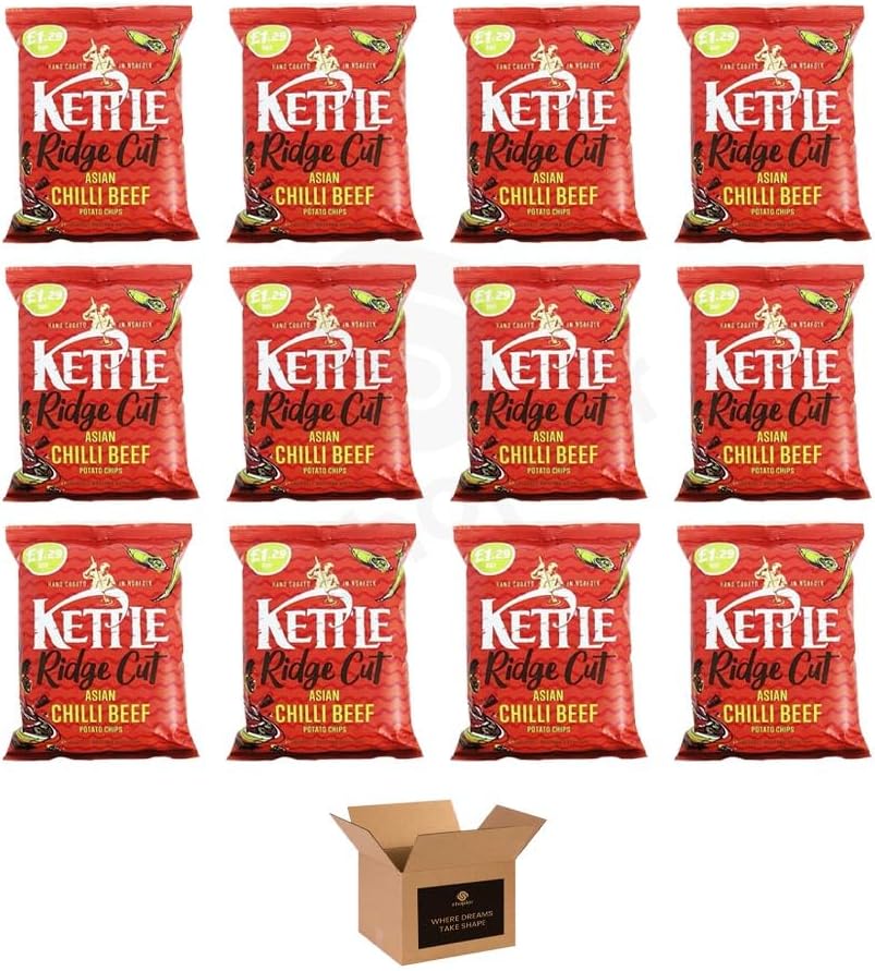 Kettle Chips Variety Flavoured Potato Crisps Snacks – Hand Cooked Cut Crispy
