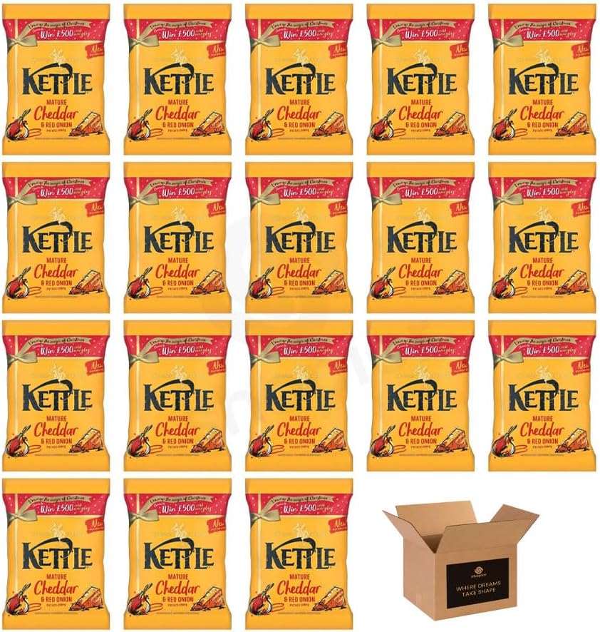 Kettle Chips Variety Flavoured Potato Crisps Snacks – Hand Cooked Cut Crispy