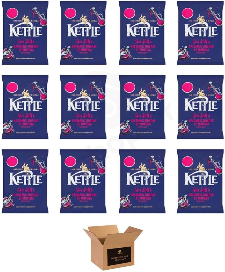 Kettle Chips Variety Flavoured Potato Crisps Snacks – Hand Cooked Cut Crispy