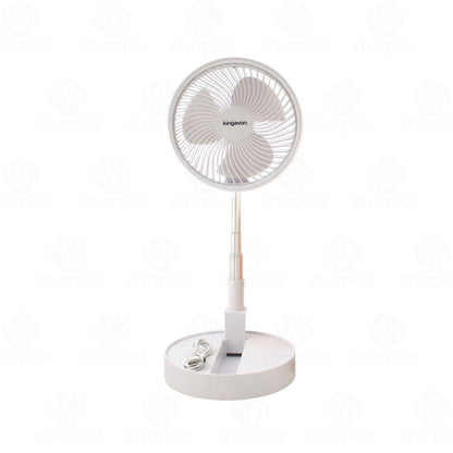 Cordless Telescopic Folding Fan – USB Rechargeable Portable Standing Fan with 3600mAh Battery