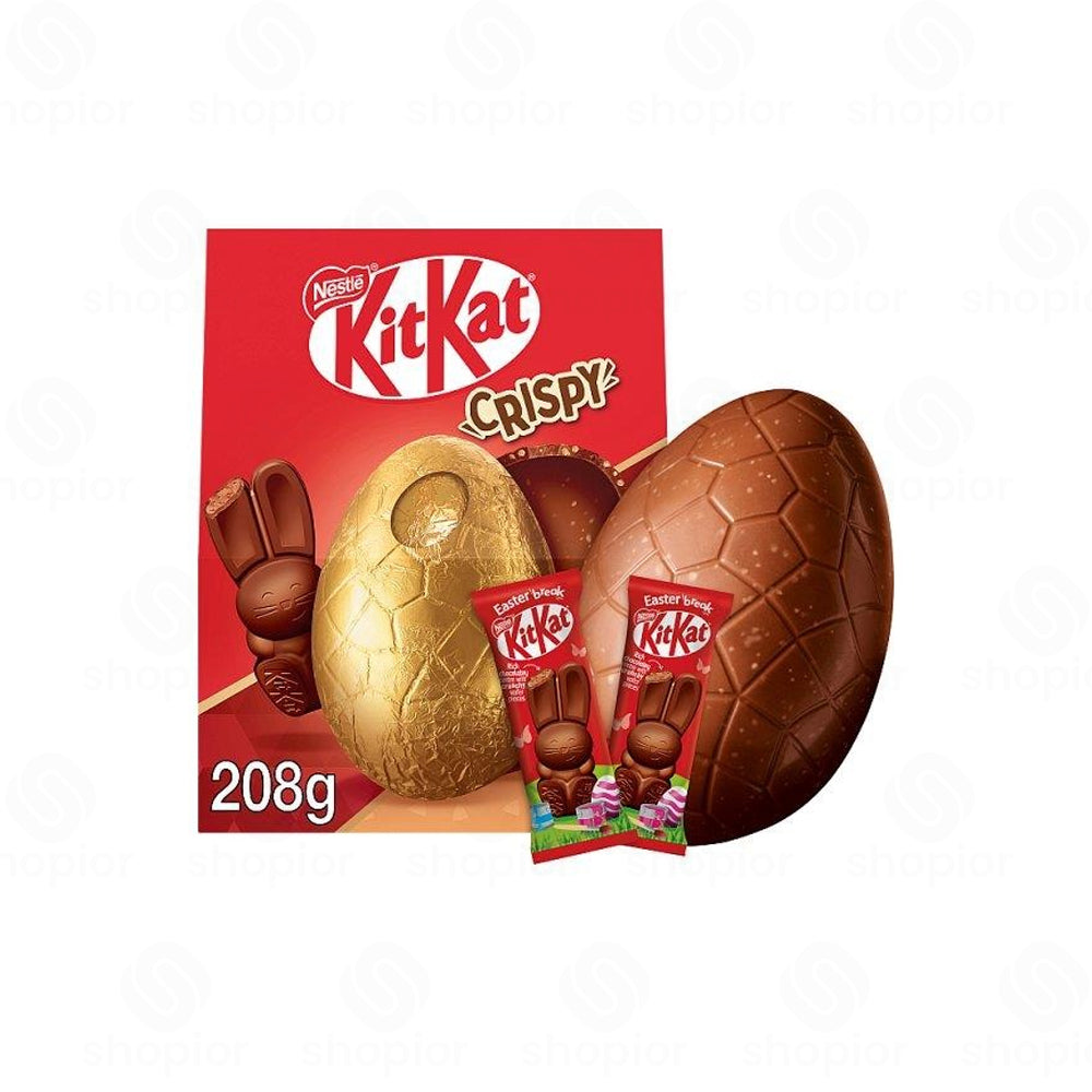 KitKat Crispy Chocolate Giant Easter Egg 208g – Milk Chocolate Large Eggs Wafer Crunch